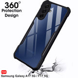 VAKIBO Best Selling Black and Transparent Coloured Made With Soft TPU and Acrylic Back Cover Case With 4 Corner and Camera Protection Suitable for Samsung Galaxy A17