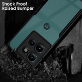 VAKIBO Best Selling Black and Transparent Back Cover Case Made With Soft TPU and Acrylic With 4 Corner and Camera Protection Suitable for Moto Edge 50