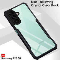 VAKIBO Best Selling Black and Transparent Coloured Made With Soft TPU and Acrylic Back Cover Case With 4 Corner and Camera Protection Suitable for Samsung Galaxy A26
