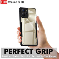 VAKIBO Super Premium Black Border Transparent Case With Corner Protection & Camera Protection Suitable for Realme 9i 5G