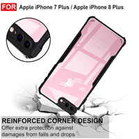VAKIBO Best Selling Black and Transparent Coloured Made With Soft TPU and Acrylic Back Cover Case With 4 Corner and Camera Protection Suitable for iPhone 8 Plus