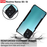 VAKIBO Super Premium Black Border Transparent Case With Corner Protection & Camera Protection Suitable for Realme Narzo 50