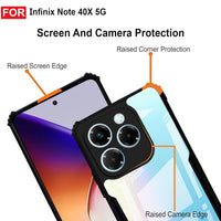 VAKIBO Super Premium Black Border Transparent Case With Corner Protection & Camera Protection Suitable for Infinix Note 40X