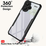 VAKIBO Super Premium Black Border Transparent Case With Corner Protection & Camera Protection Suitable for Mi Redmi Note 13 Pro Plus 5G