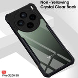 VAKIBO Best Selling Black and Transparent Coloured Made With Soft TPU and Acrylic Back Cover Case With 4 Corner and Camera Protection Suitable for Vivo X200