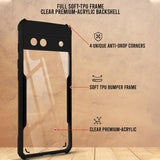 VAKIBO Best Selling Black and Transparent Coloured Made With Soft TPU and Acrylic Back Cover Case With 4 Corner and Camera Protection Suitable for Google Pixel 8A