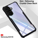 VAKIBO Best Selling Black and Transparent Coloured Made With Soft TPU and Acrylic Back Cover Case With 4 Corner and Camera Protection Suitable for Samsung Galaxy A36