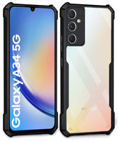 VAKIBO Super Premium Black Border Transparent Case With Corner Protection & Camera Protection Suitable for Samsung A34 5G