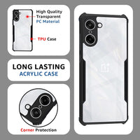 VAKIBO Best Selling Black and Transparent Coloured Made With Soft TPU and Acrylic Back Cover Case With 4 Corner and Camera Protection Suitable for OnePlus Nord CE5