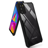 VAKIBO Super Premium Black Border Transparent Case With Corner Protection & Camera Protection Suitable for Samsung Galaxy M02s