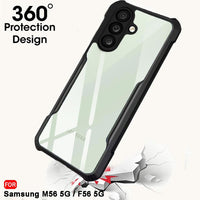VAKIBO Best Selling Black and Transparent Coloured Made With Soft TPU and Acrylic Back Cover Case With 4 Corner and Camera Protection Suitable for Samsung Galaxy F56