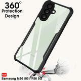 VAKIBO Best Selling Black and Transparent Coloured Made With Soft TPU and Acrylic Back Cover Case With 4 Corner and Camera Protection Suitable for Samsung Galaxy F56