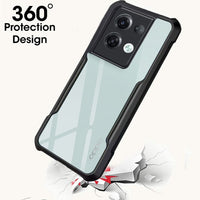 VAKIBO Super Premium Black Border Transparent Case With Corner Protection & Camera Protection Suitable for Oppo Reno 8 Pro