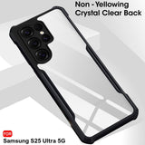 VAKIBO Best Selling Black and Transparent Coloured Made With Soft TPU and Acrylic Back Cover Case With 4 Corner and Camera Protection Suitable for Samsung Galaxy S25 Ultra