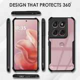 VAKIBO Super Premium Black Border Transparent Case With Corner Protection & Camera Protection Suitable for Moto Edge 60 Stylus