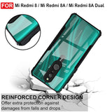 VAKIBO Best Selling Black and Transparent Coloured Made With Soft TPU and Acrylic Back Cover Case With 4 Corner and Camera Protection Suitable for Mi Redmi 8