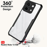 VAKIBO Super Premium Black Border Transparent Case With Corner Protection & Camera Protection Suitable for Mi Redmi Note 13