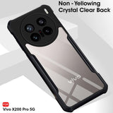 VAKIBO Best Selling Black and Transparent Coloured Made With Soft TPU and Acrylic Back Cover Case With 4 Corner and Camera Protection Suitable for Vivo X200 Pro