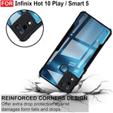 VAKIBO Super Premium Black Border Transparent Case With Corner Protection & Camera Protection Suitable for Infinix Hot 10 Play