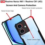VAKIBO Super Premium Black Border Transparent Case With Corner Protection & Camera Protection Suitable for Realme Narzo N61