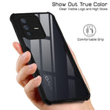 VAKIBO Best Selling Black and Transparent Coloured Made With Soft TPU and Acrylic Back Cover Case With 4 Corner and Camera Protection Suitable for Vivo V23