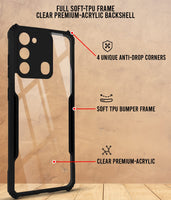VAKIBO Super Premium Black Border Transparent Case With Corner Protection & Camera Protection Suitable for Tecno Spark Go 2022