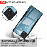 VAKIBO Best Selling Black and Transparent Coloured Made With Soft TPU and Acrylic Back Cover Case With 4 Corner and Camera Protection Suitable for Oppo A15