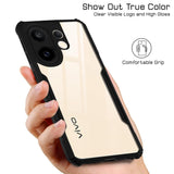 VAKIBO Best Selling Black and Transparent Coloured Made With Soft TPU and Acrylic Back Cover Case With 4 Corner and Camera Protection Suitable for Vivo X200 FE
