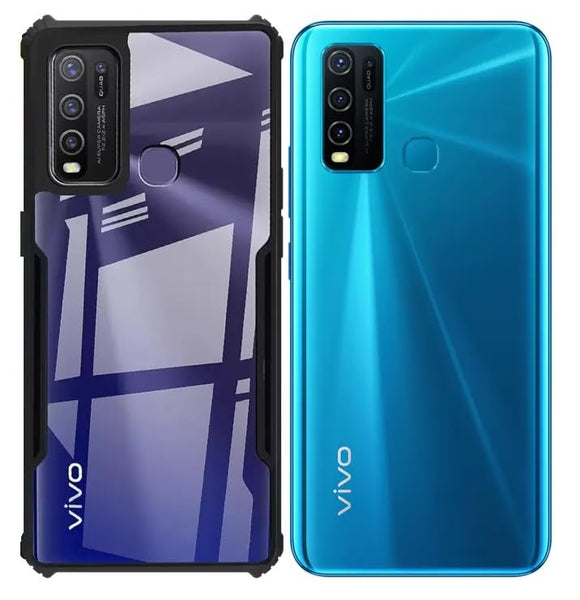 VAKIBO Super Premium Black Border Transparent Case With Corner Protection & Camera Protection Suitable for Vivo Y30