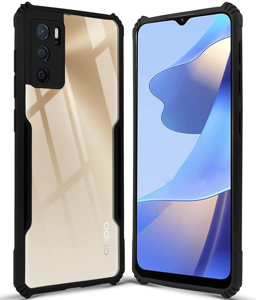 VAKIBO Super Premium Black Border Transparent Case With Corner Protection & Camera Protection Suitable for Oppo A16