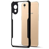 VAKIBO Best Selling Black and Transparent Coloured Made With Soft TPU and Acrylic Back Cover Case With 4 Corner and Camera Protection Suitable for Oppo A37
