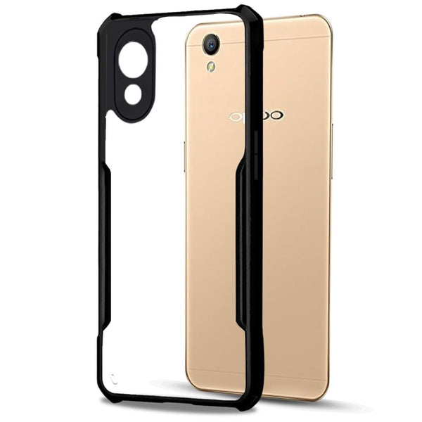VAKIBO Best Selling Black and Transparent Coloured Made With Soft TPU and Acrylic Back Cover Case With 4 Corner and Camera Protection Suitable for Oppo A37