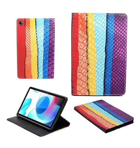 VAKIBO Multicolour Rainbow D5-Multicolor Flip Cover Made With Shockproof Synthetic Textured Leather Suitable For Samsung Galaxy Tab A8 X200