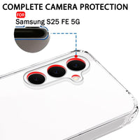 VAKIBO Premium Clear 1.5MM Thick Transparent Soft TPU Rubber Back Cover Case With Camera Protection Suitable for Samsung Galaxy S25 FE