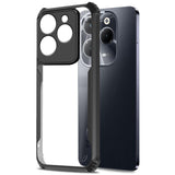 VAKIBO Best Selling Black and Transparent Coloured Made With Soft TPU and Acrylic Back Cover Case With 4 Corner and Camera Protection Suitable for Tecno Spark 8 HD