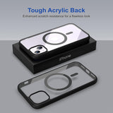 VAKIBO Megnatic Magsafe Transparent Soft with Hard back Back Cover Case With Camera Protection Ring Suitable for Apple iPhone 11 Pro Max