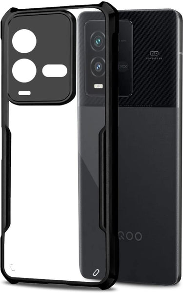 VAKIBO Super Premium Black Border Transparent Case With Corner Protection & Camera Protection Suitable for iQOO 9T 5G