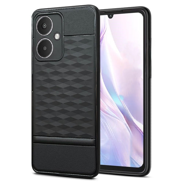 VAKIBO Parallax Design Black Coloured Made with Soft Rubber TPU Back Cover Case Camera Protection Ring Suitable for Moto G64