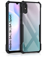 VAKIBO Super Premium Black Border Transparent Case With Corner Protection & Camera Protection Suitable for Mi Redmi 9i