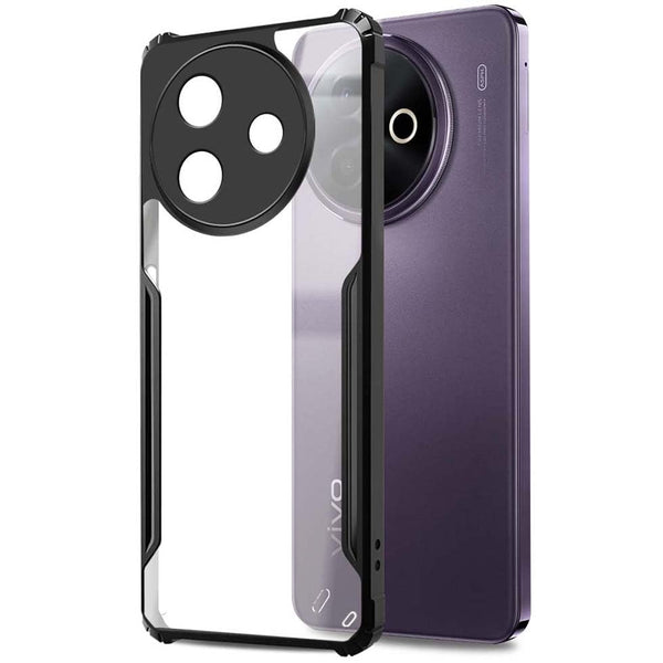 VAKIBO Best Selling Black and Transparent Coloured Made With Soft TPU and Acrylic Back Cover Case With 4 Corner and Camera Protection Suitable for Vivo Y39