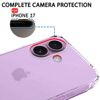 VAKIBO Premium Clear 1.5MM Thick Transparent Soft TPU Rubber Back Cover Case With Camera Protection Suitable for iPhone 17