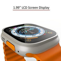 T800 Ultra Big Smart Watch with 1.9 Inch (49mm) HD Display, Watch Bluetooth Calling, Heart Rate, Sports Mode, Sleep Monitoring with Waterproof Charge Walking, Running, Cycling (Orange)