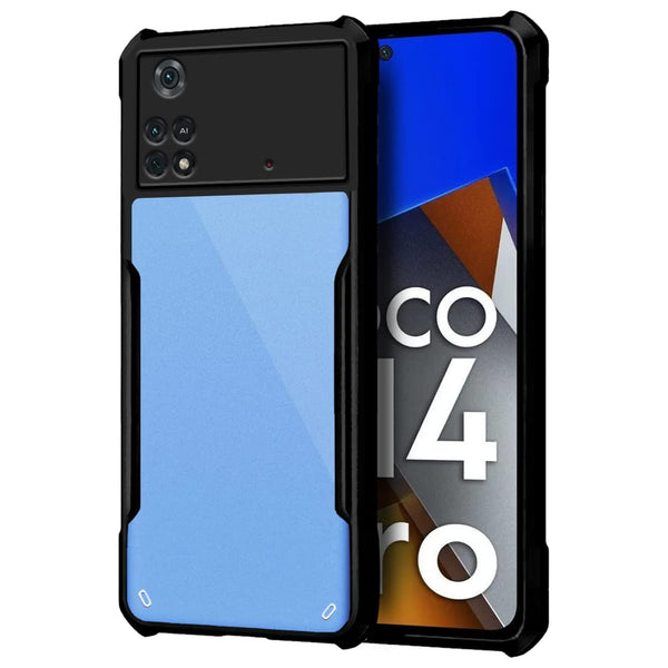 VAKIBO Super Premium Black Border Transparent Case With Corner Protection & Camera Protection Suitable for Mi Poco M4 Pro 5G