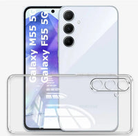 VAKIBO Premium Clear 2MM Thick Transparent Soft TPU Rubber Back Cover Case With Camera Protection Suitable for Samsung Galaxy M55S