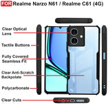 VAKIBO Super Premium Black Border Transparent Case With Corner Protection & Camera Protection Suitable for Realme Narzo N61