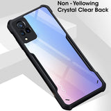 VAKIBO Best Selling Black and Transparent Coloured Made With Soft TPU and Acrylic Back Cover Case With 4 Corner and Camera Protection Suitable for Vivo V21