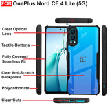 VAKIBO Best Selling Black and Transparent Coloured Made With Soft TPU and Acrylic Back Cover Case With 4 Corner and Camera Protection Suitable for OnePlus CE4 Lite