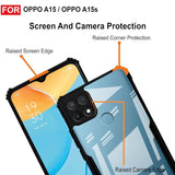 VAKIBO Best Selling Black and Transparent Coloured Made With Soft TPU and Acrylic Back Cover Case With 4 Corner and Camera Protection Suitable for Oppo A15