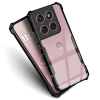 VAKIBO Super Premium Black Border Transparent Case With Corner Protection & Camera Protection Suitable for Moto Edge 60 Stylus
