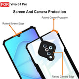 VAKIBO Best Selling Black and Transparent Coloured Made With Soft TPU and Acrylic Back Cover Case With 4 Corner and Camera Protection Suitable for Vivo S1 Pro